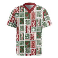 Mele Kalikimaka Hawaiian Quilt and Lei Patchwork Rugby Jersey - Polynesian Pride