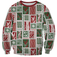 Mele Kalikimaka Hawaiian Quilt and Lei Patchwork Sweatshirt - Polynesian Pride
