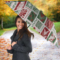 Mele Kalikimaka Hawaiian Quilt and Lei Patchwork Umbrella - Polynesian Pride