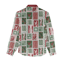 Mele Kalikimaka Hawaiian Quilt and Lei Patchwork Women Casual Shirt - Polynesian Pride