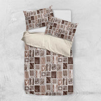 Vintage Aloha Block Quilt Bedding Set Beige Inspired Lei Motifs LT9 US Twin 172cm x 218cm Beige - Polynesian Pride