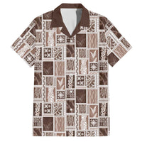 Vintage Aloha Block Quilt Family Matching Puletasi and Hawaiian Shirt Beige Inspired Lei Motifs LT9 Dad's Shirt - Short Sleeve Beige - Polynesian Pride