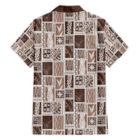 Vintage Aloha Block Quilt Family Matching Tank Maxi Dress and Hawaiian Shirt Beige Inspired Lei Motifs - Polynesian Pride