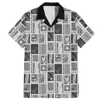 Vintage Aloha Block Quilt Family Matching Long Sleeve Bodycon Dress and Hawaiian Shirt Black Inspired Lei Motifs LT9 Dad's Shirt - Short Sleeve Black - Polynesian Pride