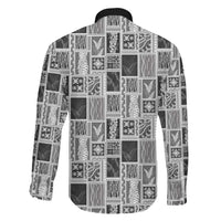 Vintage Aloha Block Quilt Family Matching Off Shoulder Short Dress and Hawaiian Shirt Black Inspired Lei Motifs LT9 - Polynesian Pride
