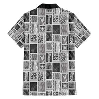 Vintage Aloha Block Quilt Family Matching Tank Maxi Dress and Hawaiian Shirt Black Inspired Lei Motifs - Polynesian Pride