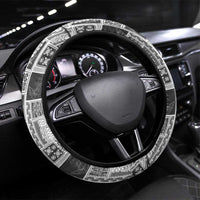 Vintage Aloha Block Quilt Steering Wheel Cover Black Inspired Lei Motifs - Polynesian Pride