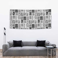 Vintage Aloha Block Quilt Tapestry Black Inspired Lei Motifs LT9 - Polynesian Pride