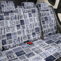 Vintage Aloha Block Quilt Back Car Seat Cover Blue Inspired Lei Motifs - Polynesian Pride