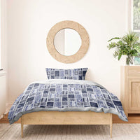 Vintage Aloha Block Quilt Bedding Set Blue Inspired Lei Motifs LT9 - Polynesian Pride