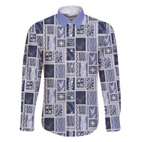 Vintage Aloha Block Quilt Family Matching Mermaid Dress and Hawaiian Shirt Blue Inspired Lei Motifs - Polynesian Pride