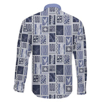 Vintage Aloha Block Quilt Family Matching Mermaid Dress and Hawaiian Shirt Blue Inspired Lei Motifs LT9 - Polynesian Pride
