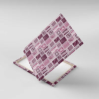 Vintage Aloha Block Quilt Canvas Wall Art Pink Inspired Lei Motifs - Polynesian Pride