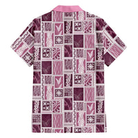 Vintage Aloha Block Quilt Hawaiian Shirt Pink Inspired Lei Motifs - Polynesian Pride