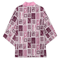 Vintage Aloha Block Quilt Kimono Pink Inspired Lei Motifs - Polynesian Pride