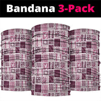 Vintage Aloha Block Quilt Neck Gaiter Pink Inspired Lei Motifs - Polynesian Pride