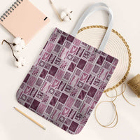 Vintage Aloha Block Quilt Tote Bag Pink Inspired Lei Motifs - Polynesian Pride