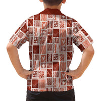 Vintage Aloha Block Quilt Family Matching Tank Maxi Dress and Hawaiian Shirt Red Inspired Lei Motifs LT9 - Polynesian Pride