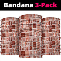 Vintage Aloha Block Quilt Neck Gaiter Red Inspired Lei Motifs - Polynesian Pride