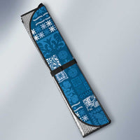 Vintage Hawaiian Quilting Patterns Auto Sun Shade Blue Style Tribal Fabric Patchwork - Polynesian Pride