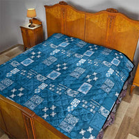 Vintage Hawaiian Quilting Patterns Quilt Blue Style Tribal Fabric Patchwork - Polynesian Pride