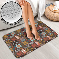 Vintage Hawaiian Quilting Patterns Bathroom Set Brown Style Tribal Fabric Patchwork - Polynesian Pride