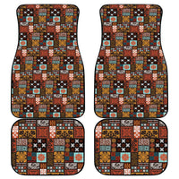 Vintage Hawaiian Quilting Patterns Car Mats Brown Style Tribal Fabric Patchwork - Polynesian Pride