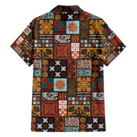 Vintage Hawaiian Quilting Patterns Family Matching Tank Maxi Dress and Hawaiian Shirt Brown Style Tribal Fabric Patchwork LT9 - Polynesian Pride