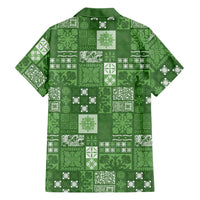 Vintage Hawaiian Quilting Patterns Family Matching Tank Maxi Dress and Hawaiian Shirt Green Style Tribal Fabric Patchwork LT9 - Polynesian Pride