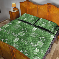 Vintage Hawaiian Quilting Patterns Quilt Bed Set Green Style Tribal Fabric Patchwork - Polynesian Pride