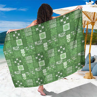 Vintage Hawaiian Quilting Patterns Sarong Green Style Tribal Fabric Patchwork - Polynesian Pride