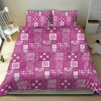 Vintage Hawaiian Quilting Patterns Bedding Set Pink Style Tribal Fabric Patchwork - Polynesian Pride