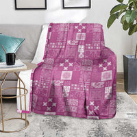 Vintage Hawaiian Quilting Patterns Blanket Pink Style Tribal Fabric Patchwork - Polynesian Pride