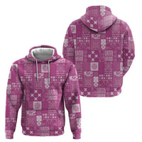 Vintage Hawaiian Quilting Patterns Hoodie Pink Style Tribal Fabric Patchwork - Polynesian Pride