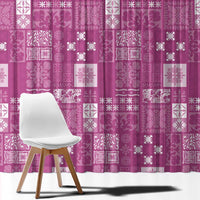 Vintage Hawaiian Quilting Patterns Window Curtain Pink Style Tribal Fabric Patchwork - Polynesian Pride