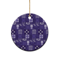 Vintage Hawaiian Quilting Patterns Ceramic Ornament Purple Style Tribal Fabric Patchwork - Polynesian Pride