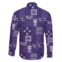 Vintage Hawaiian Quilting Patterns Family Matching Mermaid Dress and Hawaiian Shirt Purple Style Tribal Fabric Patchwork - Polynesian Pride