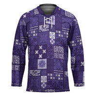 Vintage Hawaiian Quilting Patterns Hockey Jersey Purple Style Tribal Fabric Patchwork - Polynesian Pride
