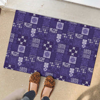 Vintage Hawaiian Quilting Patterns Rubber Doormat Purple Style Tribal Fabric Patchwork - Polynesian Pride