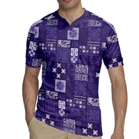 Vintage Hawaiian Quilting Patterns Rugby Jersey Purple Style Tribal Fabric Patchwork LT9 - Polynesian Pride