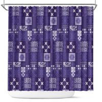 Vintage Hawaiian Quilting Patterns Shower Curtain Purple Style Tribal Fabric Patchwork - Polynesian Pride
