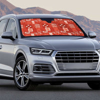 Vintage Hawaiian Quilting Patterns Auto Sun Shade Red Style Tribal Fabric Patchwork - Polynesian Pride