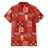 Vintage Hawaiian Quilting Patterns Family Matching Mermaid Dress and Hawaiian Shirt Red Style Tribal Fabric Patchwork LT9 - Polynesian Pride