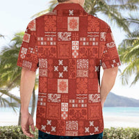 Vintage Hawaiian Quilting Patterns Hawaiian Shirt Red Style Tribal Fabric Patchwork - Polynesian Pride