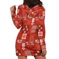 Vintage Hawaiian Quilting Patterns Hoodie Dress Red Style Tribal Fabric Patchwork - Polynesian Pride
