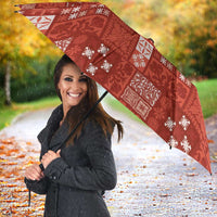 Vintage Hawaiian Quilting Patterns Umbrella Red Style Tribal Fabric Patchwork - Polynesian Pride