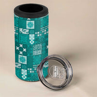 Vintage Hawaiian Quilting Patterns 4 in 1 Can Cooler Tumbler Turquoise Style Tribal Fabric Patchwork - Polynesian Pride