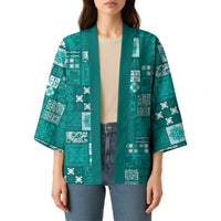 Vintage Hawaiian Quilting Patterns Kimono Turquoise Style Tribal Fabric Patchwork - Polynesian Pride