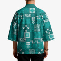 Vintage Hawaiian Quilting Patterns Kimono Turquoise Style Tribal Fabric Patchwork - Polynesian Pride