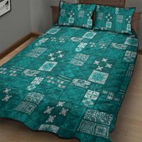 Vintage Hawaiian Quilting Patterns Quilt Bed Set Turquoise Style Tribal Fabric Patchwork - Polynesian Pride